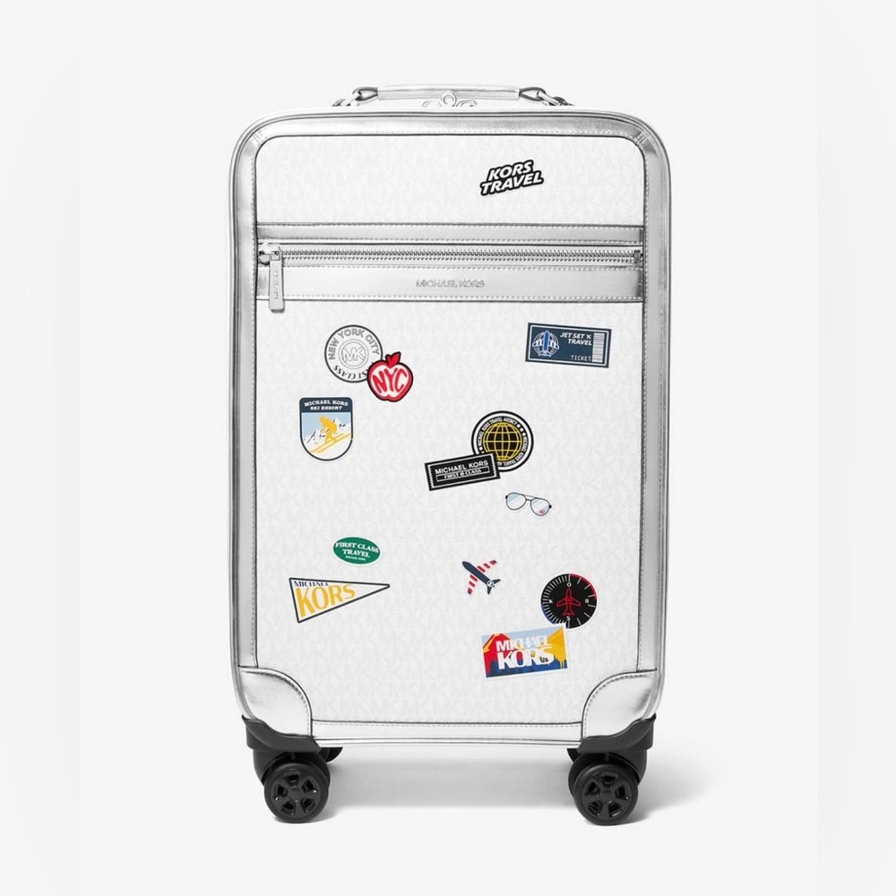 Michael Kors White Travel Bag with Fun Stickers